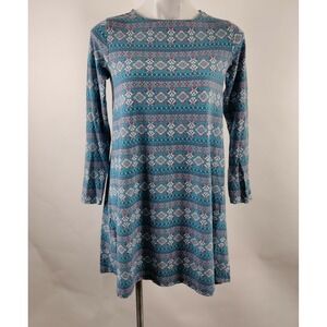 Coolibar Dress Womens XS Blue Pink Floral Cotton Viscose Elastane